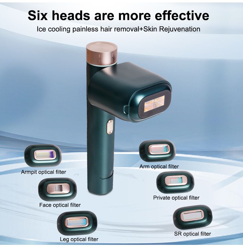 AOJ920 Rotatable-Head IPL — 6 Attachment Heads