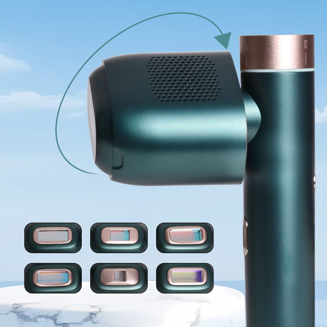 AOJ920 Rotatable-Head IPL — 6 Attachment Heads